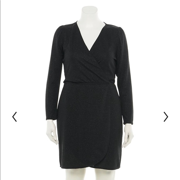 Junior’s Plus Size Speechless Long Sleeve Mock Wrap Dress. Size 2X - Picture 1 of 6